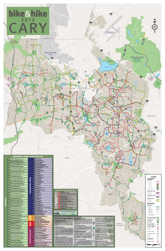 Cary Greenway/Bicycle/Walking Trail Map